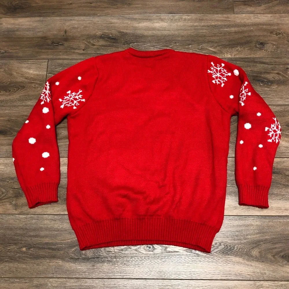 Rudolph the Red Nosed Reindeer Ugly Sweater - Large - Red - Picture 2 of 5